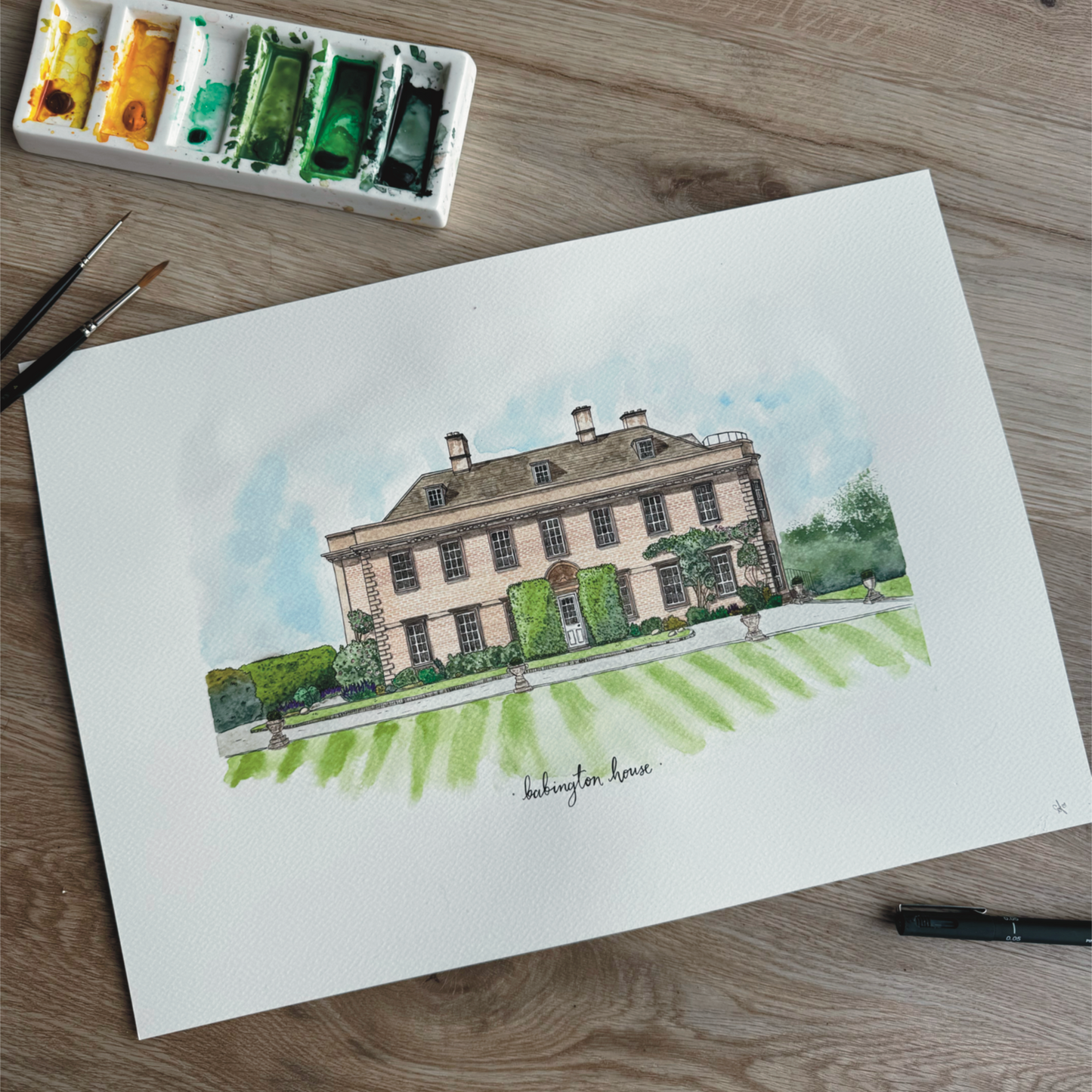 custom wedding venue or building illustration print request