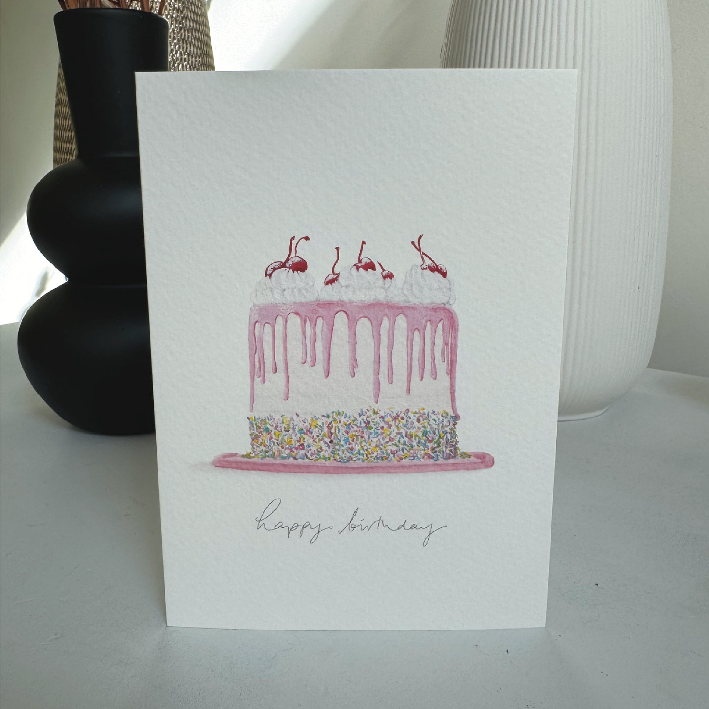 Birthday Cake Happy Birthday A6 greeting card