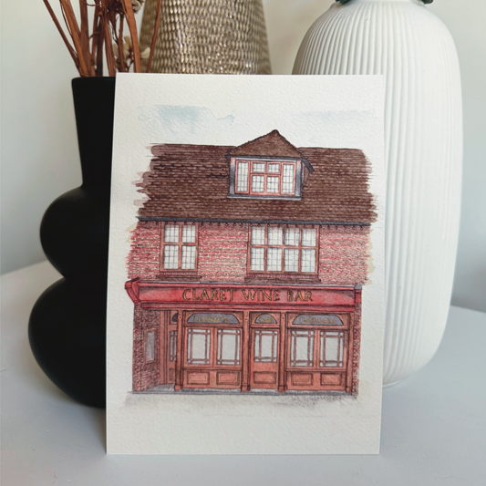 The Claret Wine Bar Cheam Village Fine Art Print
