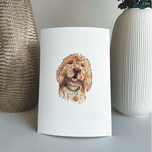 Cockapoo illustration print hand drawn print