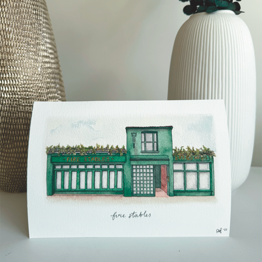 the fire stables hand painted Wimbledon village illustration