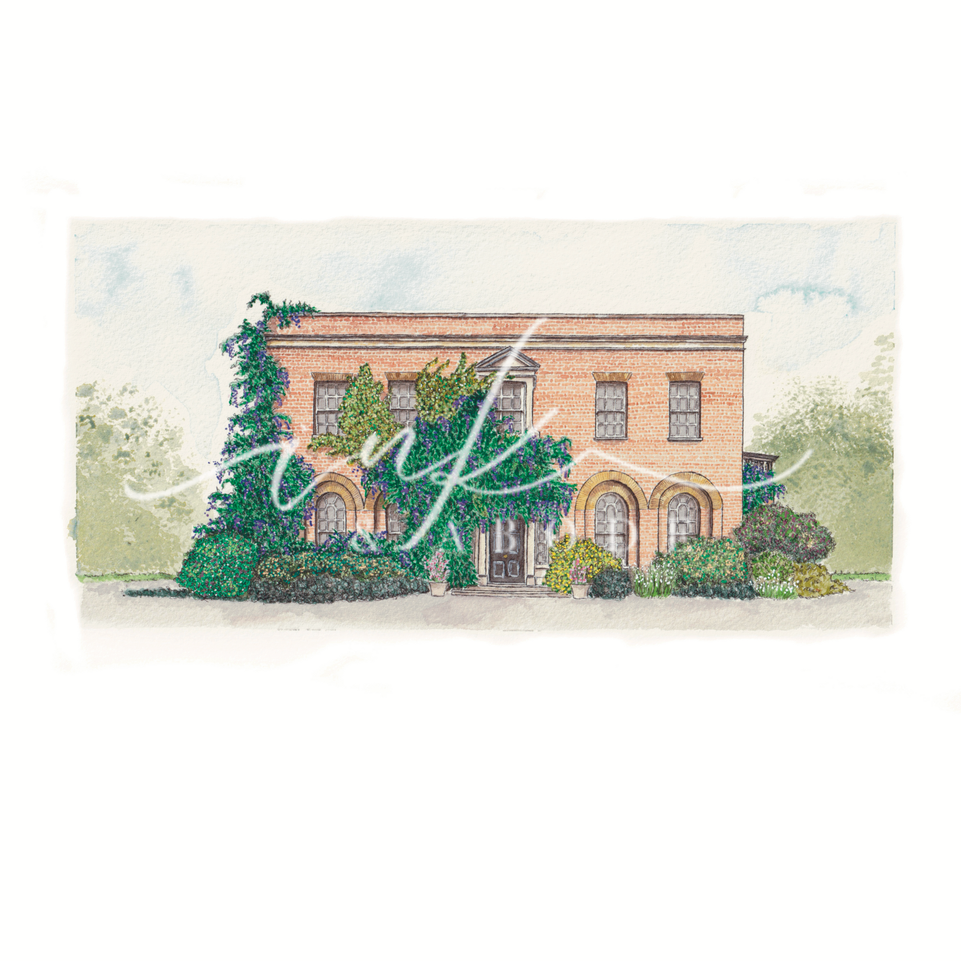 morden park house handpainted illustration print