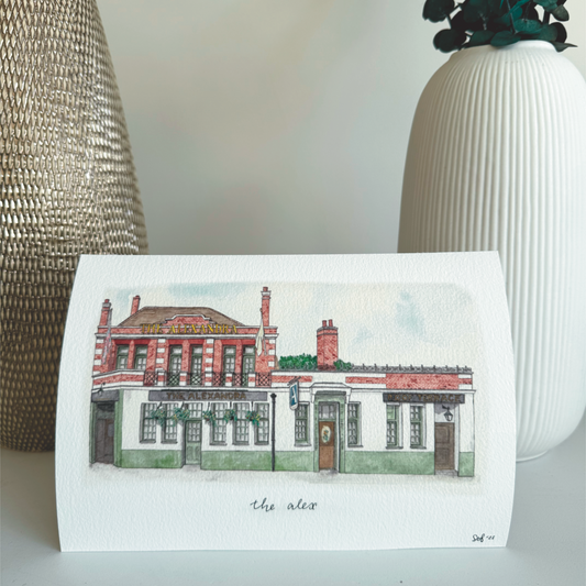 hand painted Alexandra pub Wimbledon high street art print