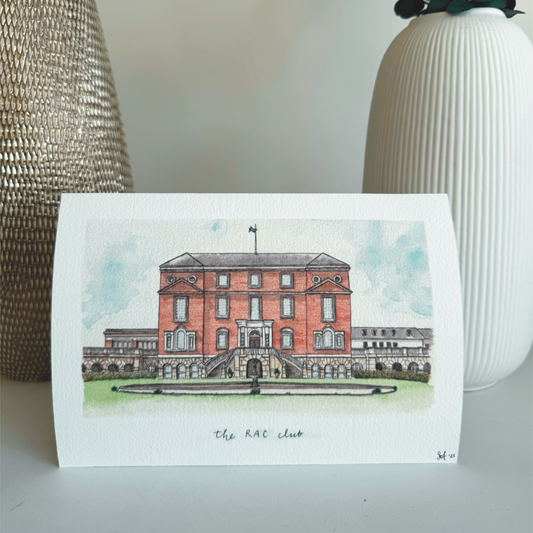 the RAC club fine art print - hand painted illustration of epsom landmark