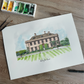 custom wedding venue or building illustration print request