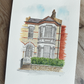 bespoke home portrait - hand painted house illustration in ink and watercolour