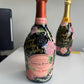 custom painted bottle with personalised hand painted design birthday