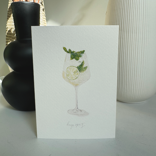 Hugo Spritz Watercolour Illustration A6 art print