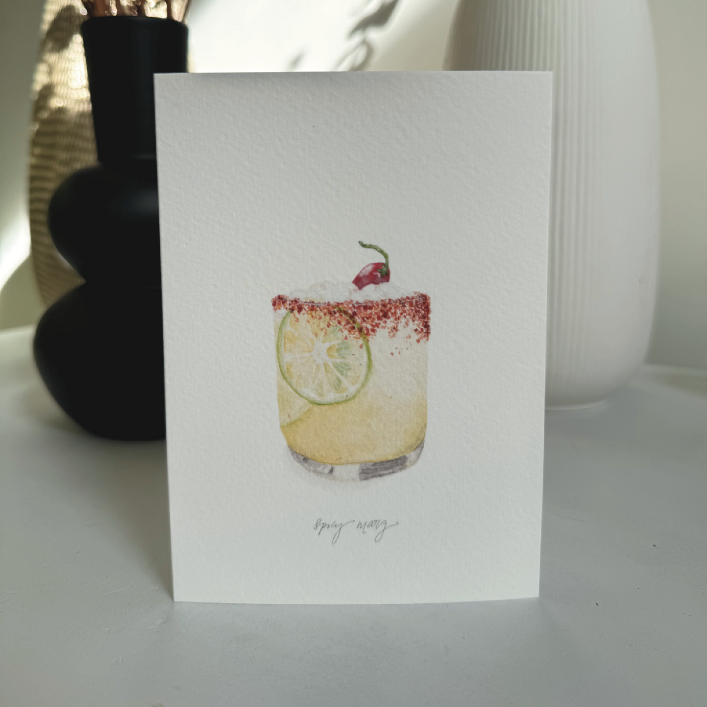 Spicy Marg Watercolour Illustration A6 art print