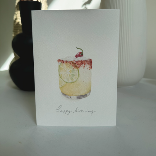 Spicy Marg Happy Birthday A6 greeting card