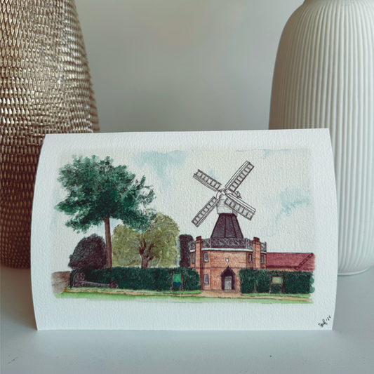 Wimbledon windmill fine art pint - from original hand painted artwork 