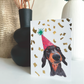 foil printed dachshund party pet a6 birthday card with hand drawn sausage dog illustration