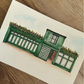 hand painted illustration first date pub anniversary gift